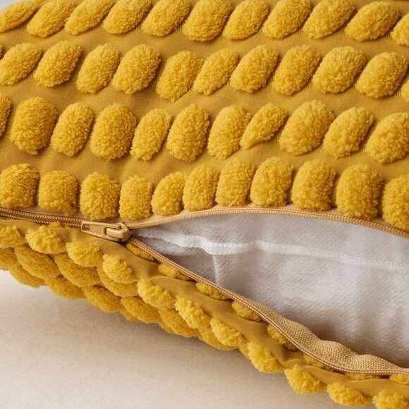 Modern Tufted Yellow Gold Pillow Cover - 20x20 - Picture 2 of 7